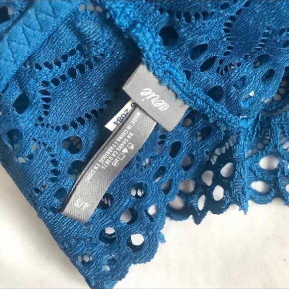 Aerie Lace Bralette SZ Small Blue Adjustable Straps Padded Coquette Feminine EUC - Picture 7 of 10